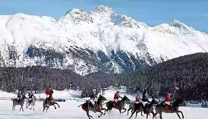 Snow polo in the snow lands of St Moritz
